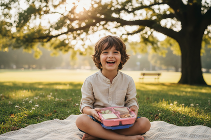 Child with lunch box lifestyle image